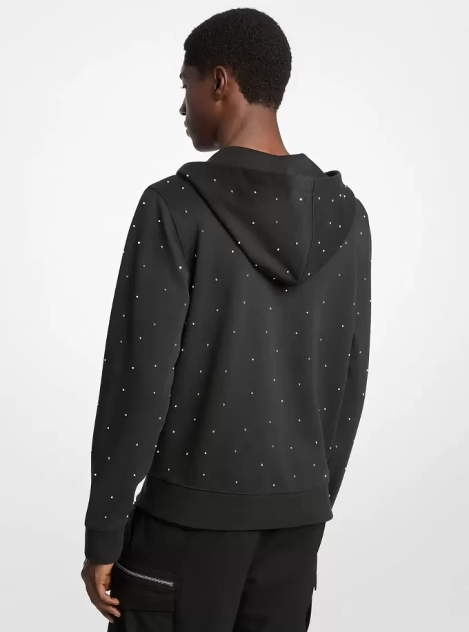 Hoodie aus Baumwollmischgewebe mit Nieten