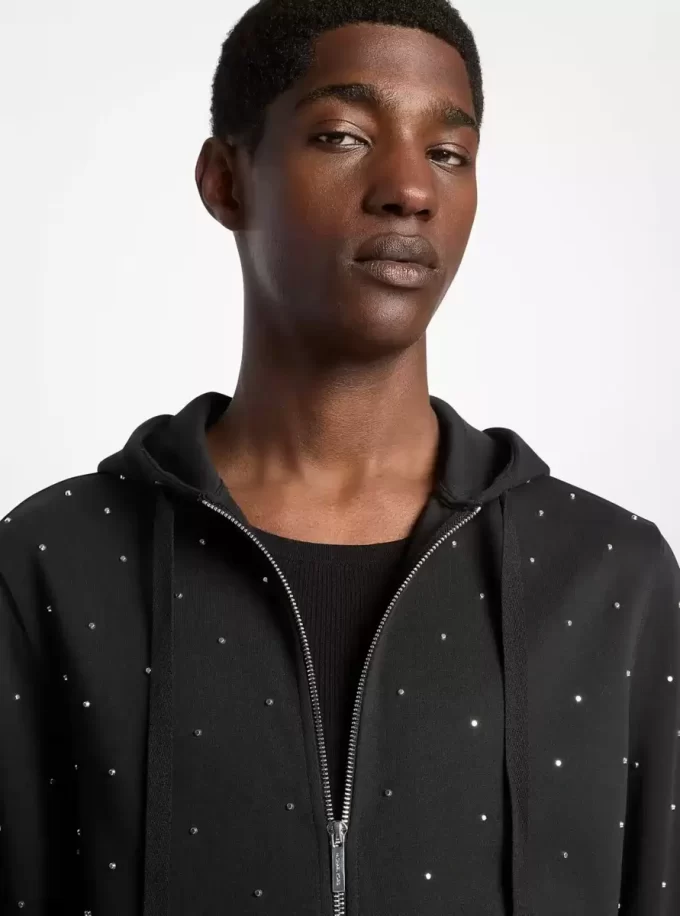 Hoodie aus Baumwollmischgewebe mit Nieten