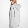 Hoodie-Kleid aus Baumwollmischgewebe mit Schulterpolstern
