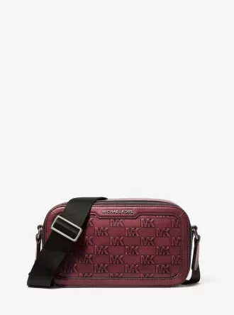 Hudson Logo geprägte, polierte Leder-Umhängetasche
