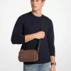 Hudson Logo geprägte, polierte Leder-Umhängetasche Hudson Logo geprägte, polierte Leder-Umhängetasche