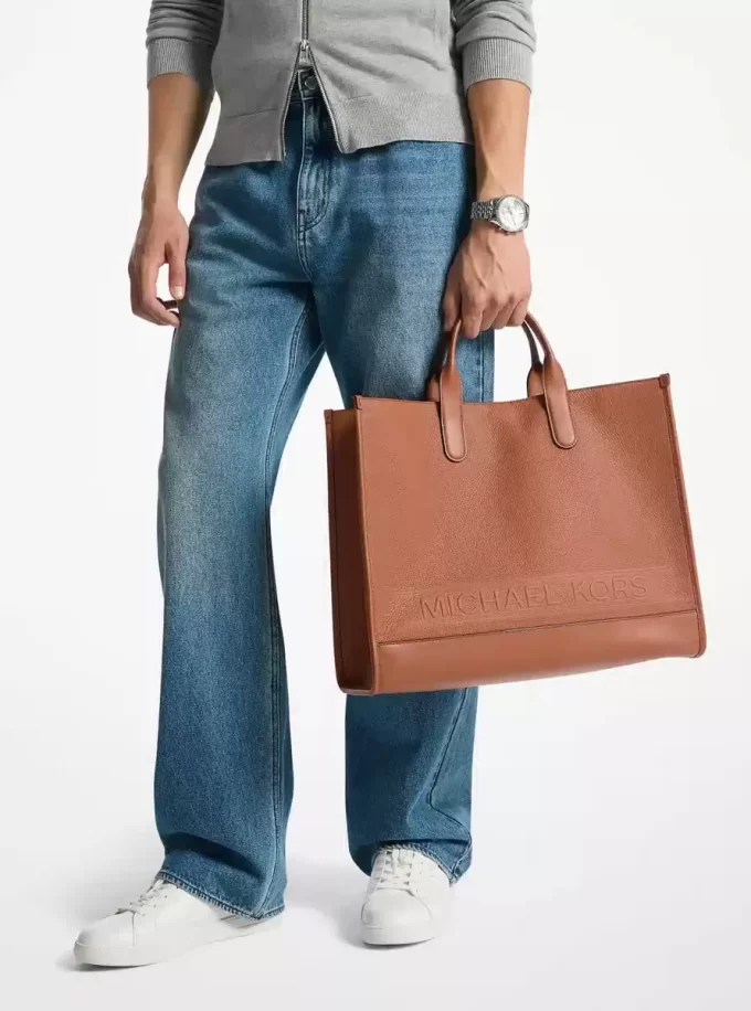 Hudson Tragetasche aus genarbtem Leder