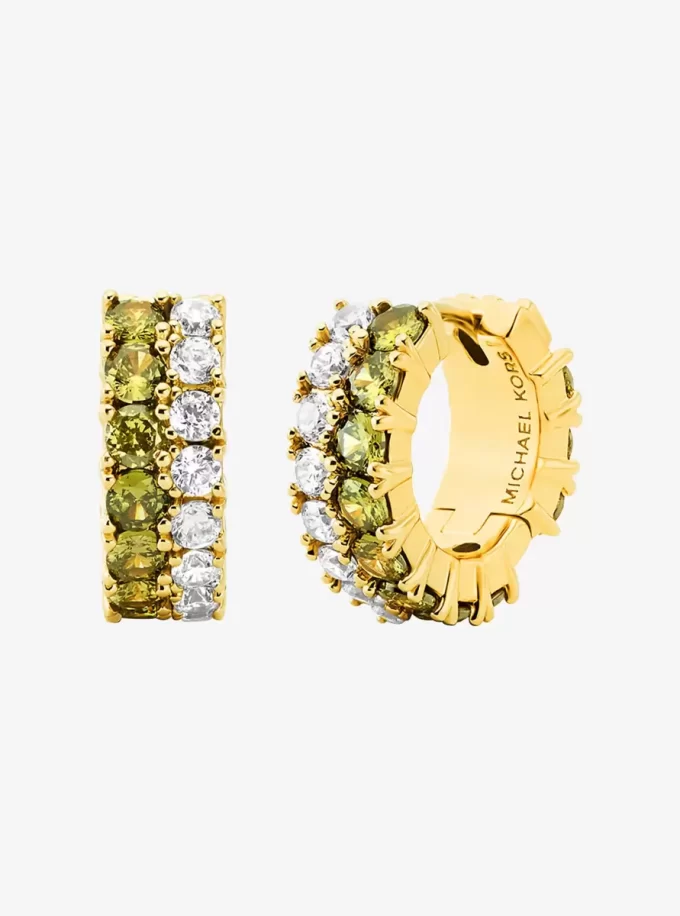 Huggie-Ohrringe mit farbigen Steinen Huggie-Ohrringe mit farbigen Steinen