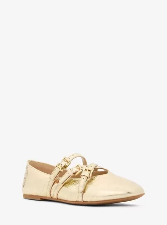 Indy Flex Ballerinas aus geknacktem Metallic-Leder