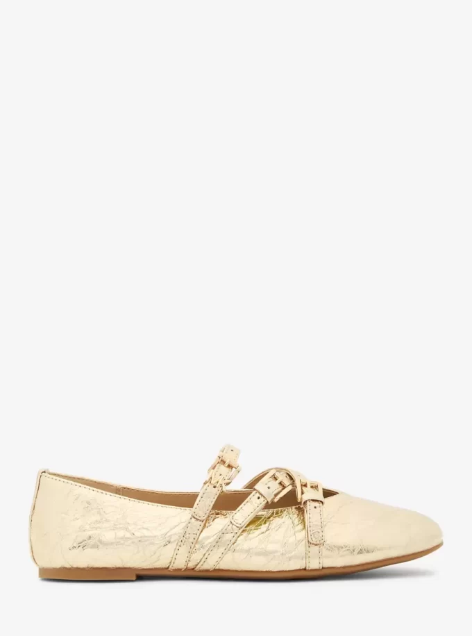 Indy Flex Ballerinas aus geknacktem Metallic-Leder