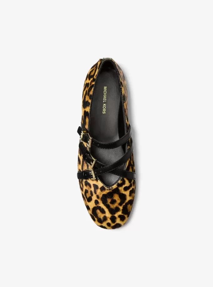 Indy Flex Ballerinas aus Kalbsfell mit Leopardenmuster
