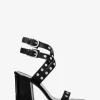 Irene Leder-Sandalen mit Blockabsatz und Nieten Irene Leder-Sandalen mit Blockabsatz und Nieten