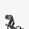 Irene Leder-Sandalen mit Kitten-Heel