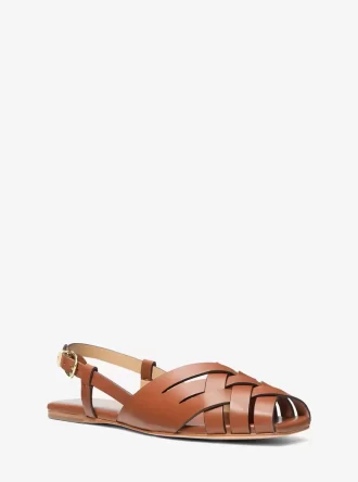 Irene Slingback-Sandalen aus gewebtem Leder