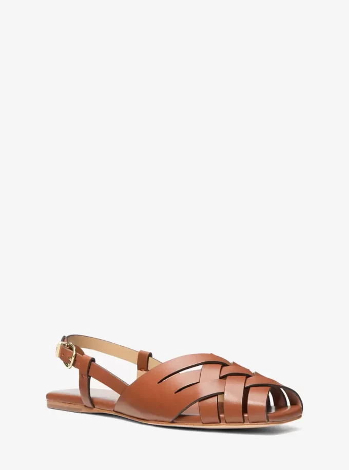Irene Slingback-Sandalen aus gewebtem Leder
