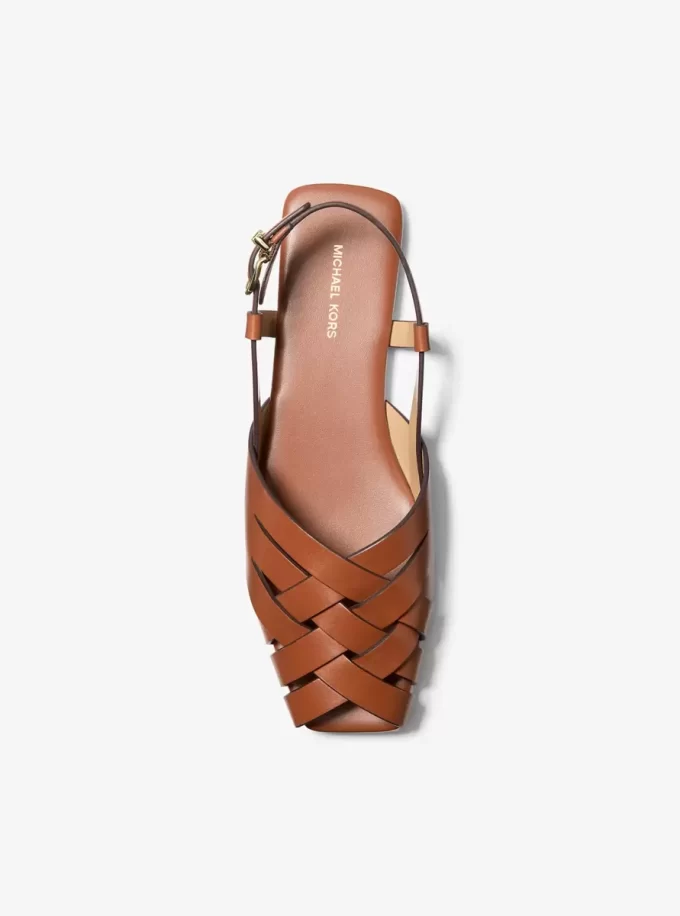 Irene Slingback-Sandalen aus gewebtem Leder