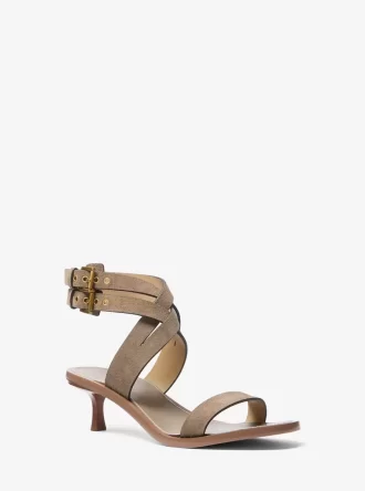 Irene Wildleder-Sandalen mit Kitten-Heel