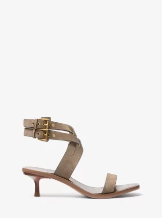 Irene Wildleder-Sandalen mit Kitten-Heel