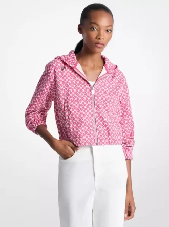 Jacke aus Baumwollmischgewebe mit Grafiklogo