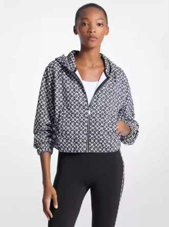 Jacke aus Baumwollmischgewebe mit Grafiklogo