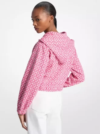 Jacke aus Baumwollmischgewebe mit Grafiklogo