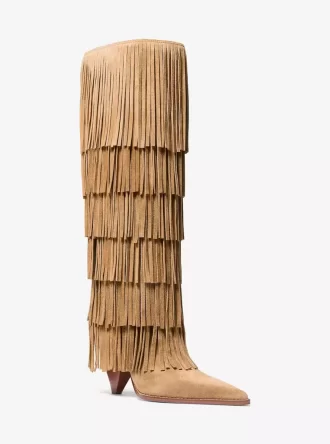 Jayla Stiefelette aus Wildleder mit Fransen