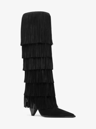 Jayla Wildlederstiefel mit Fransen