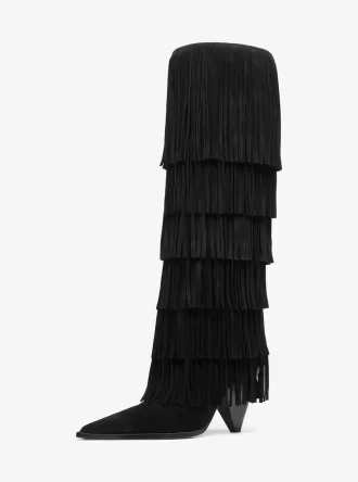 Jayla Wildlederstiefel mit Fransen