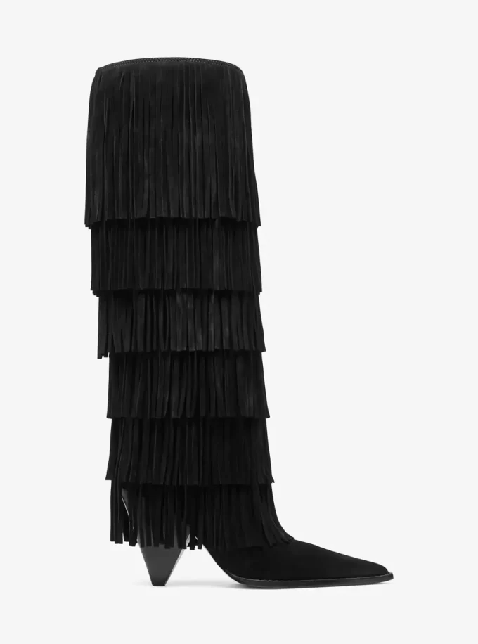 Jayla Wildlederstiefel mit Fransen