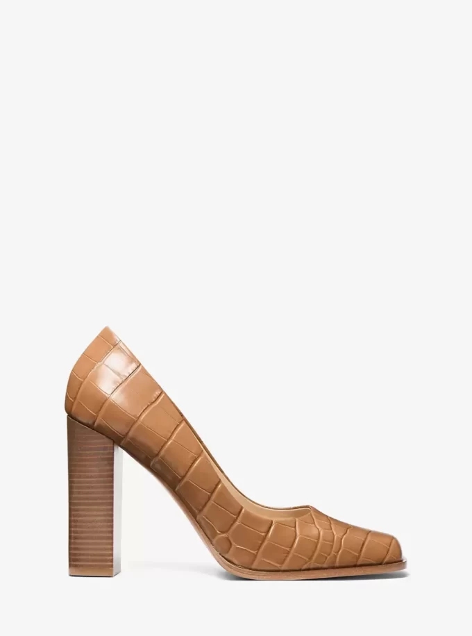 Jeanne Pumps aus Leder mit Krokodilprägung Jeanne Pumps aus Leder mit Krokodilprägung