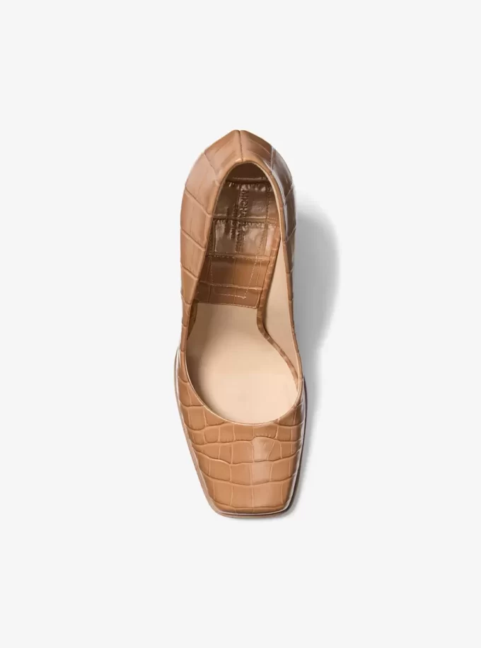 Jeanne Pumps aus Leder mit Krokodilprägung Jeanne Pumps aus Leder mit Krokodilprägung