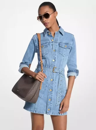 Jeans-Minikleid mit Gürtel