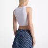 Jeans-Wickelrock mit Logo-Jacquard-Muster Jeans-Wickelrock mit Logo-Jacquard-Muster