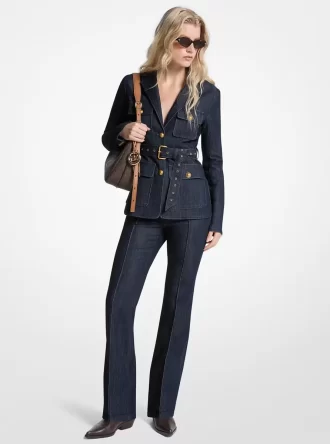 Jeansblazer mit Gürtel