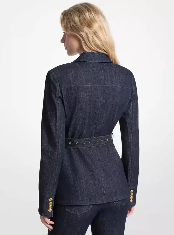 Jeansblazer mit Gürtel