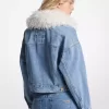 Jeansjacke mit Kunstpelzkragen