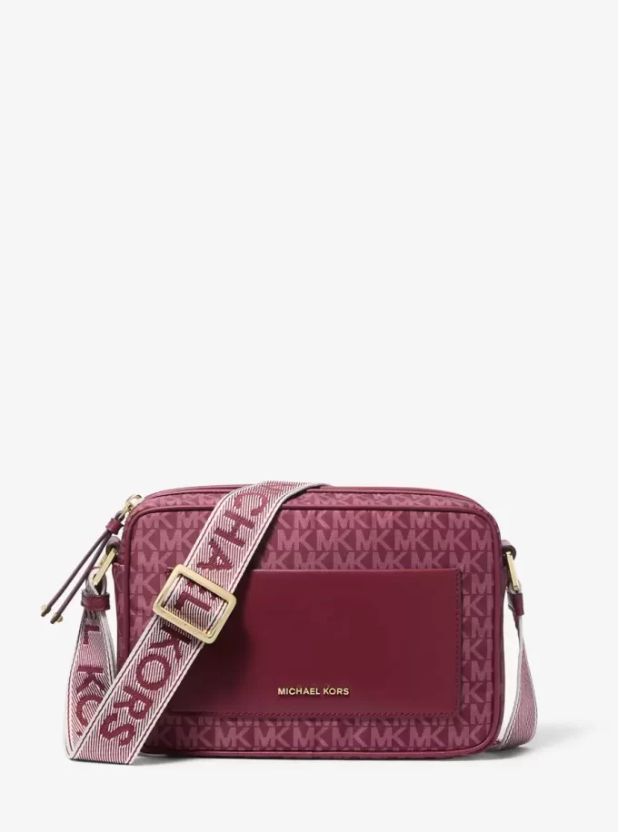 Jet Set Große gewebte Umhängetasche mit charakteristischem Logoprint Jet Set Große gewebte Umhängetasche mit charakteristischem Logoprint