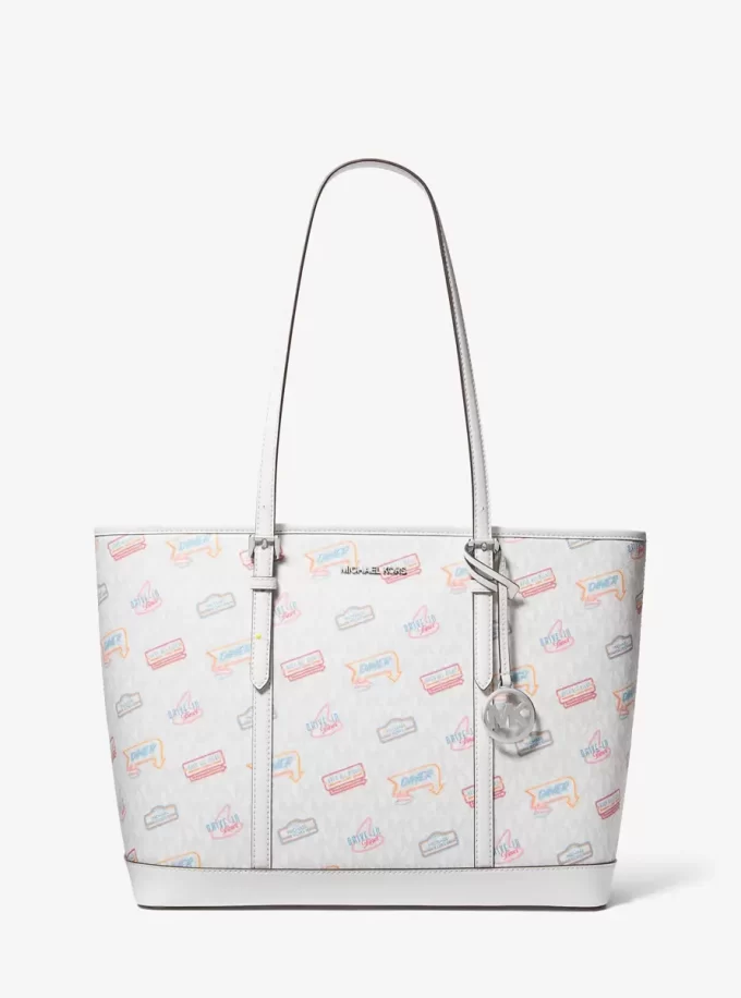 Jet Set Große Tragetasche mit aufgedrucktem Logo Jet Set Große Tragetasche mit aufgedrucktem Logo