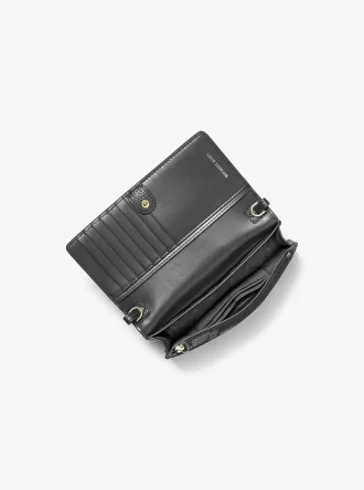 Jet Set Kleine Smartphone-Umhängetasche aus genarbtem Leder