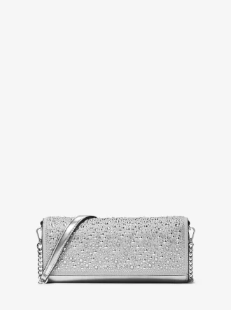 Jet Set Medium Clutch aus verziertem Leder