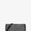 Jet Set Medium Clutch aus verziertem Metallic-Leder Jet Set Medium Clutch aus verziertem Metallic-Leder