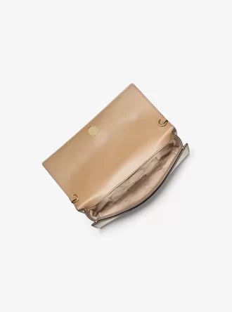 Jet Set Medium Clutch aus verziertem Metallic-Leder