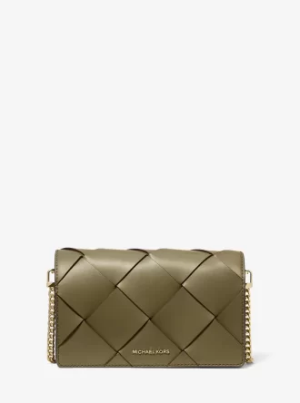 Jet Set Medium Crossbody-Tasche aus gewebtem Leder