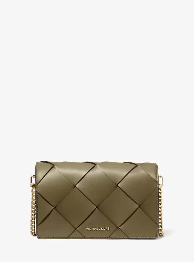 Jet Set Medium Crossbody-Tasche aus gewebtem Leder Jet Set Medium Crossbody-Tasche aus gewebtem Leder