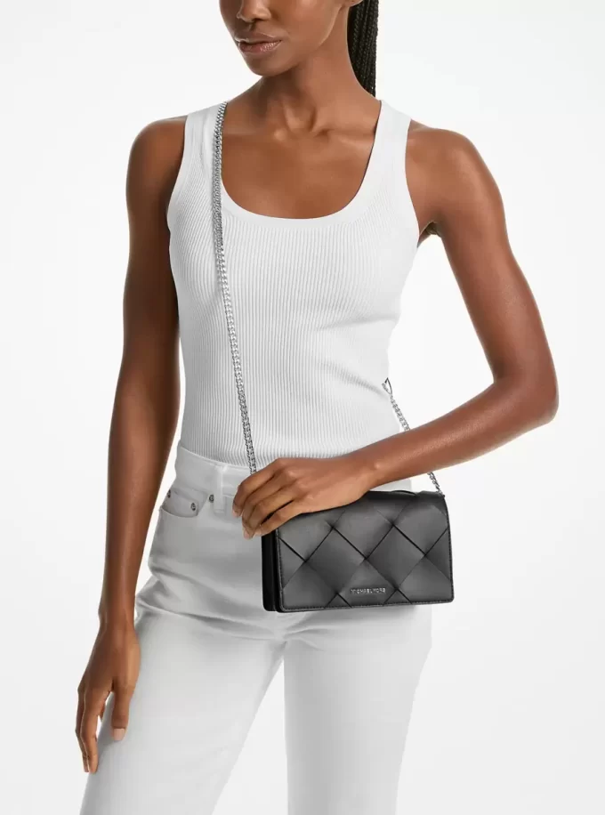 Jet Set Medium Crossbody-Tasche aus gewebtem Leder Jet Set Medium Crossbody-Tasche aus gewebtem Leder