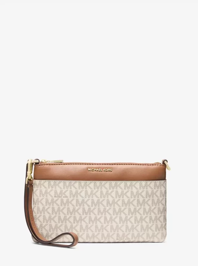 Jet Set Medium Signature Logo Handgelenktasche Jet Set Medium Signature Logo Handgelenktasche