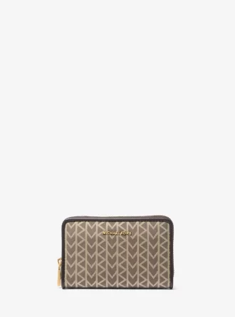Jet Set Small MK2000 Logo Jacquard Geldbörse Jet Set Small MK2000 Logo Jacquard Geldbörse