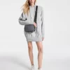 Hoodie-Kleid aus Baumwollmischgewebe mit Schulterpolstern