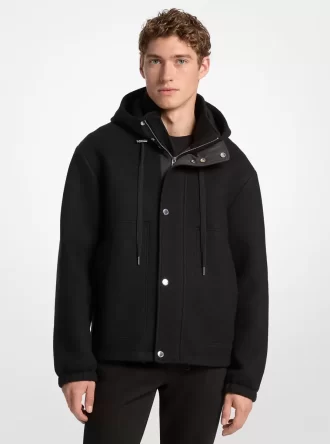 Kapuzenjacke aus Wollmischgewebe