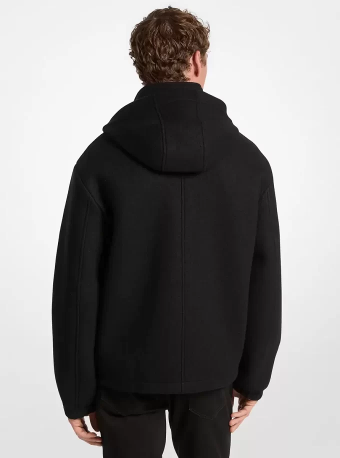 Kapuzenjacke aus Wollmischgewebe