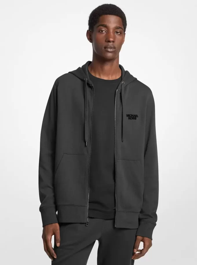 Kapuzenpullover mit Reißverschluss aus Baumwollmischgewebe