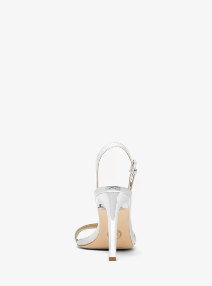 Kasia Sandale aus geknacktem Metallic-Leder