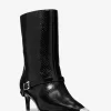Kasia Stiefel aus Schlangenleder mit Schnallenprägung