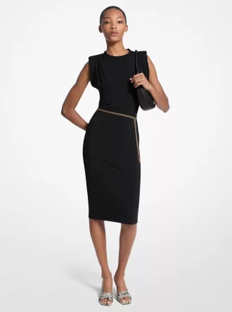 Kleid aus dehnbarem, mattem Jersey mit Gürtel