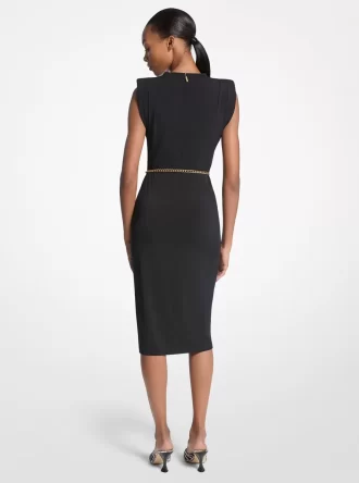 Kleid aus dehnbarem, mattem Jersey mit Gürtel